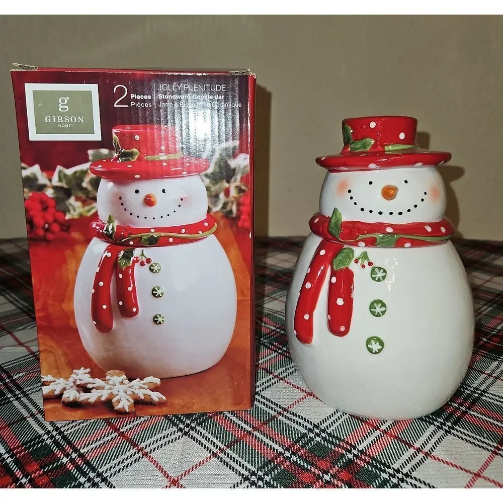 Gibson Handpainted Stoneware Jolly Plenitude Cookie Jar